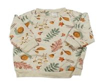 Béžová melírovaná oversize mikina s listami a slimákmi LC Waikiki