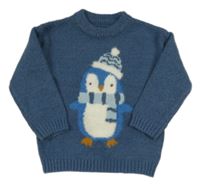 Tmavomodrý sveter s tučňákem Dunnes