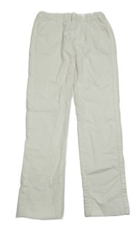 Biele plátenné chino nohavice Kiabi