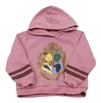 Růžová mikina s erbem Harry Potter a kapucí H&M