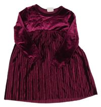 Tmavorůžové sametové šaty Friends