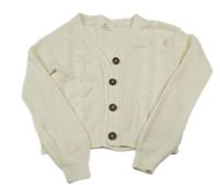 Smetanový propínací crop svetr H&M