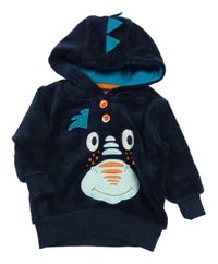 Tmavomodrá chlpatá mikina s kapucí - dinosaurus Lupilu