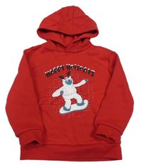 Červená mikina s Yettym a kapucňou Primark