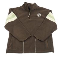 Čokoládová fleecová mikina s pruhmi Rebel