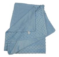 Modrá plyšová deka s puntíky 