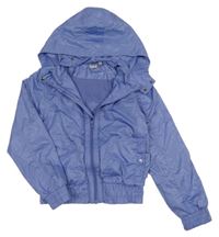 Fialová šušťáková jarná crop bunda s kapucňou Alive