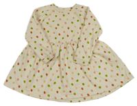 Smetanové puntíkované teplákové šaty TU 