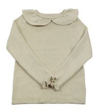 Béžový žebrovaný svetr s límečkem George 