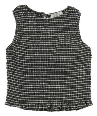 Černo-bílá kostkovaná crop halenka Primark