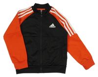 Černo-červená propínací sportovní mikina s logem Adidas