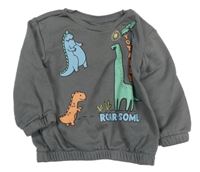 Sivá oversize mikina s dinosaurami Primark