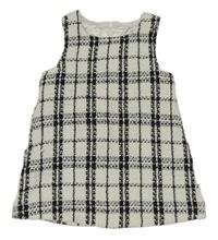 Bielo-čierne kockované podšité šaty
