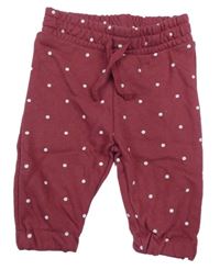 Tmavorůžové tepláky s puntíky Primark