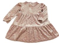 Svetloružové zamatové šaty s hviezdičkami George