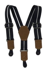 Tmavomodro-béžové kšandy 