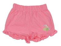 Neónově ružové bavlnené kraťasy s tukanom So Cute