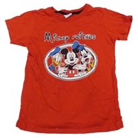 Červené tričko s Mickeym a kamarády Zara 