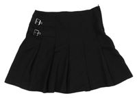 Čierna skladaná sukňa s přezkami H&M