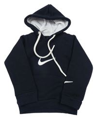 Tmavomodrá mikina s kapucňou a logem Nike