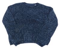 Tmavomodrý žinylkový oversize sveter C&A