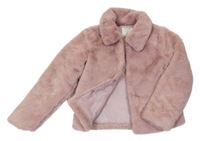 Světlerůžová kožešinová zateplená bunda Primark