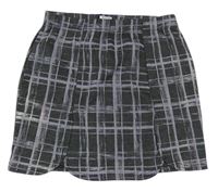Čierno-fialovošedá kockovaná sukňa M&Co