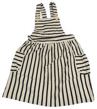 Světlebéžovo-čierne pruhované cargo šaty H&M