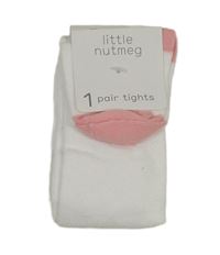 Nové - bielo-ružové pančuchy little nutmeg