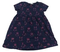 Tmavomodré šaty so zajačikmi Bluezoo