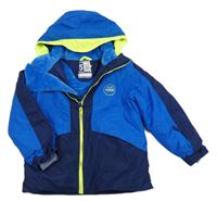 Cobaltovoě modro-tmavomodrá šušťáková funkčná zimná bunda s kapucňou Wed'ze