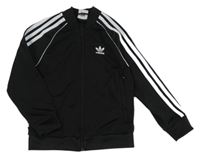 Černo-bílá propínací sportovní mikina Adidas