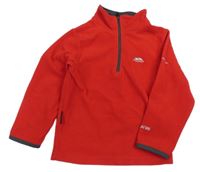 Červená fleecová funkčná mikina s logom TRESPASS