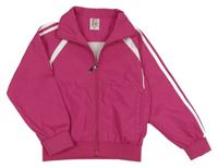 Malinovo-bílý šusťákový jarní sportovní bomber