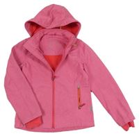 Růžová melírovaná softshellová bunda s odepínací kapucí C&A