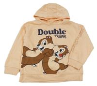 Světleoranžová mikina s Chipem a Dalem a kapucí PRIMARK