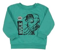 Zeleno/jadeitová mikina s HULKEM PRIMARK