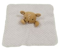 Bílo/světlerůžový vzorovaný plyšový usínáček s medvedíkom