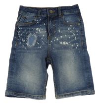 Modré teplákové riflové kraťasy se skvrnkami ANGEL&ROCKET