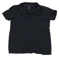 Tmavomodré polo tričko s tečkami De Facto