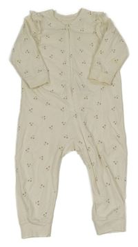 Smetanový overal s třešničkami a volánky 