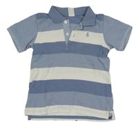 Modro-světlemodro-bílé pruhované polo tričko s kotvou H&M