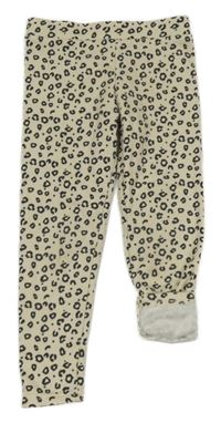 Smetanovo-čierne vzorované teplákové legíny PRIMARK