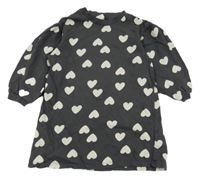 Tmavosivé teplákové šaty so srdiečkami H&M