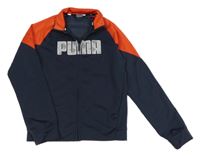 Tmavomodro-červená propínací sportovní mikina s logem PUMA