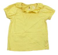 Žlté tričko s volánem s madeirou F&F