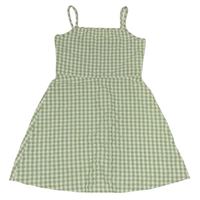 Zeleno-biele kockované krepové šaty Primark