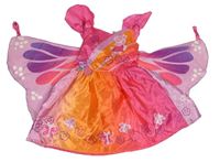 Kockovaným - Růžovo-oranžovo-lila šaty s křídly - Peppa