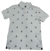 Bílé polo tričko s kotvami H&M