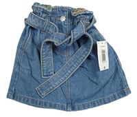 Modrá rifľová paper bag sukňa s opaskom Matalan